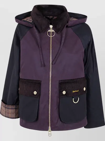 Barbour Cotton Single-breasted Coat In Purple