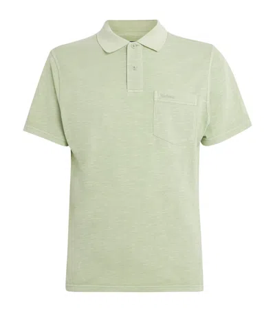 Barbour Cotton Slub Polo Shirt In Green