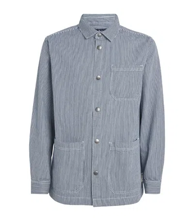 Barbour Cotton Stripe Tindale Overshirt In Gray