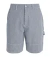 Barbour Cotton Stripe Tindale Shorts In Gray