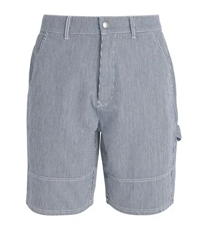Barbour Cotton Stripe Tindale Shorts In Gray
