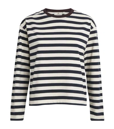 Barbour Cotton Stripe Woodhouse Long-sleeve T-shirt In Black