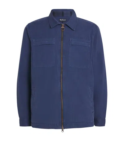Barbour Cotton Twill Glendale Overshirt In Blue