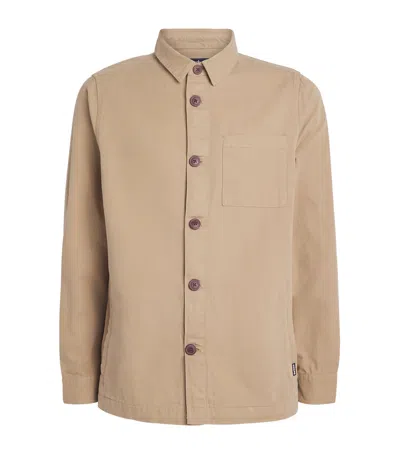 Barbour Cotton Washed Overshirt In Brown