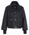 Barbour Reighton Spey Olive Green Waxed Cotton Jacket In Nero