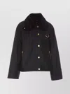 Barbour Cotton Wax Long Sleeve Blazer With Pockets In Black