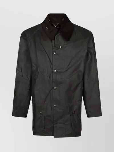 Barbour Cotton Waxed Parka Corduroy Collar