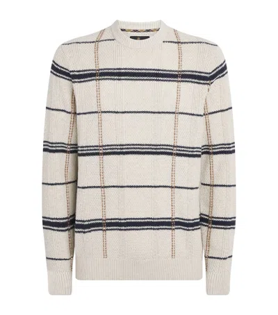 Barbour Cotton-wool Cable-knit Fasey Sweater In Brown