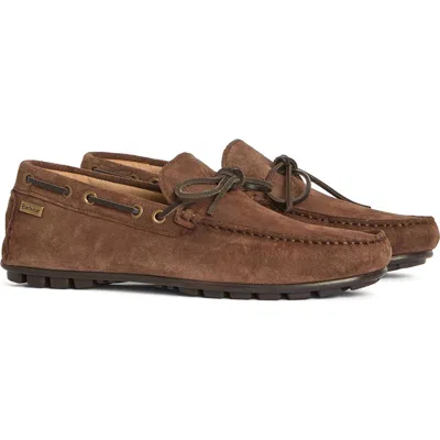 Barbour Courage Driving Shoe In Choco Suede