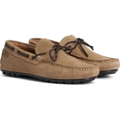 Barbour Courage Driving Shoe In Taupe Suede