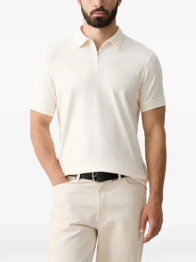 Barbour Crakehall Zip-fastening Cotton Polo Shirt In Neutral