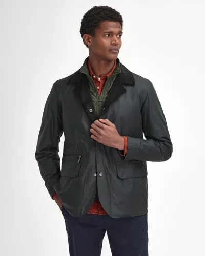Barbour Craster Mens Mens Wax Jacket In Blue