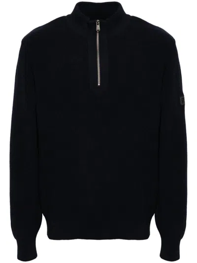 Barbour Crawley Half-zip Jumper In Blue