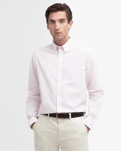 Barbour Crest Poplin Mens Long Sleeve Tailored Shirt In White