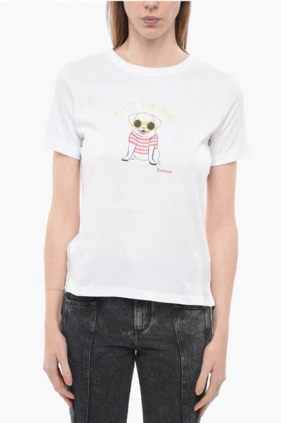 Barbour Crew-neck Addison T-shirt With Print In White