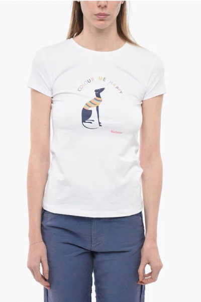 Barbour Crew-neck Bowland T-shirt With Frontal Print In White