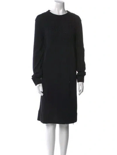Pre-owned Barbour Crew Neck Knee-length Dress In Black