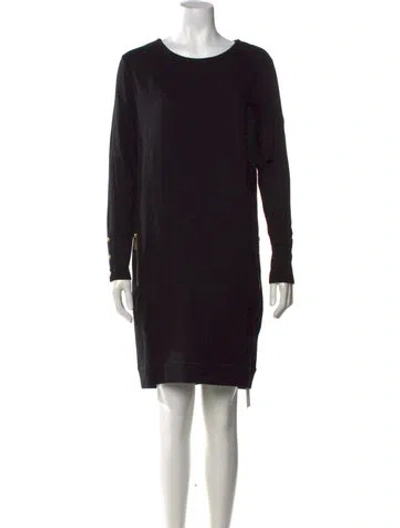 Pre-owned Barbour Crew Neck Knee-length Dress In Black