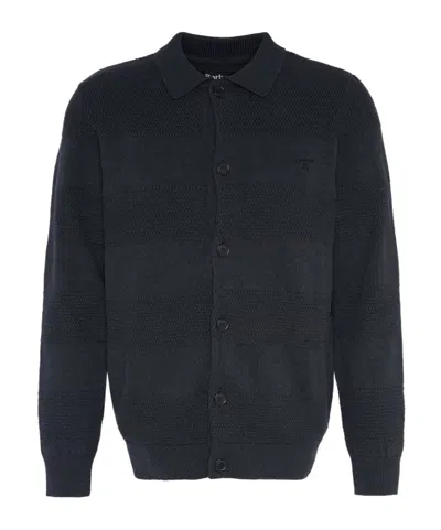 Barbour Crew Neck Knitted Cardigan In Black