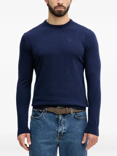 Barbour Crew-neck Logo Sweater In Blue