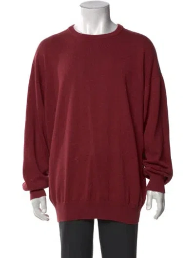Pre-owned Barbour Crew Neck Long Sleeve Pullover In Burgundy