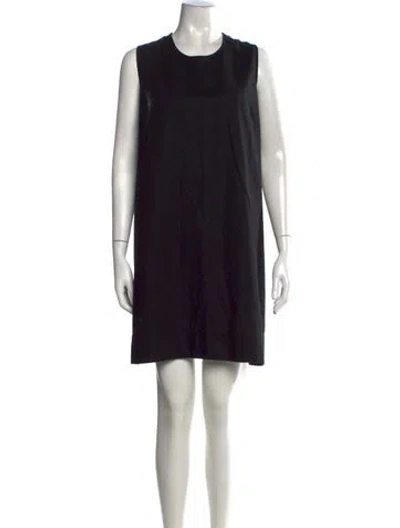 Pre-owned Barbour Crew Neck Mini Dress In Black