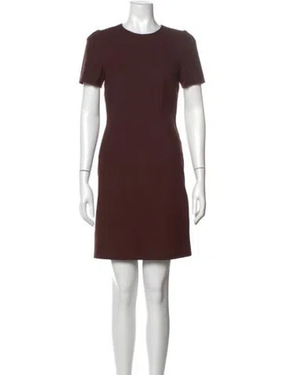 Pre-owned Barbour Crew Neck Mini Dress In Brown