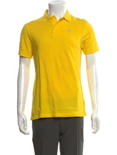 Pre-owned Barbour Crew Neck Short Sleeve Polo Shirt In Yellow