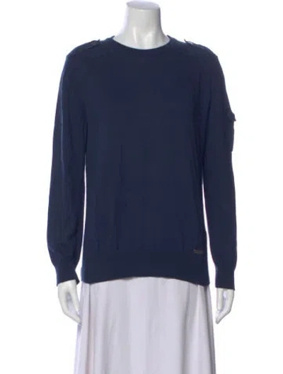 Pre-owned Barbour Crew Neck Sweater In Blue