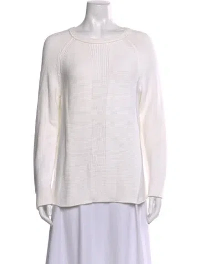 Pre-owned Barbour Crew Neck Sweater In White
