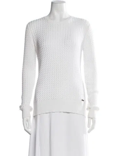 Pre-owned Barbour Crew Neck Sweater In White