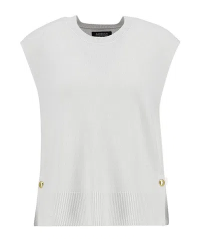 Barbour Crew Neck Sweater In White