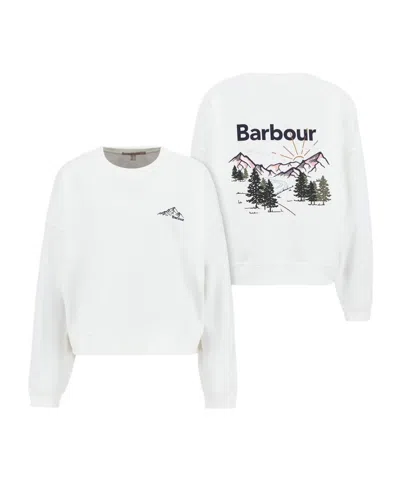 Barbour Crew Neck Sweatshirt In White