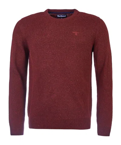 Barbour Crewneck Knitted Jumper In Red