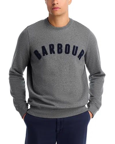 Barbour Crewneck Logo Sweater In Gray