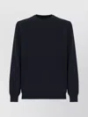 Barbour Crewneck Sweater Ribbed Long Sleeves In Blue