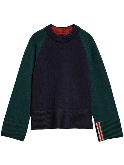 Barbour Crewneck Wool And Polyamide Sweater Tyneside In Blue