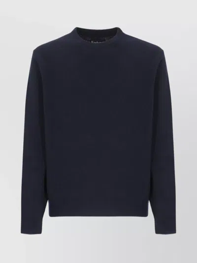 BARBOUR CREWNECK WOOL SWEATER WITH LONG SLEEVES AND RIBBED TRIMS