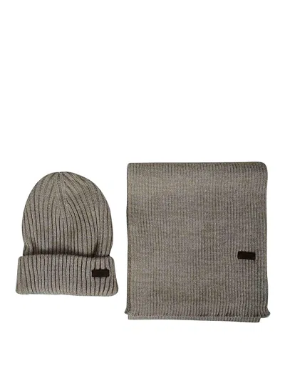 Barbour Crimdon Beanie Scarf In Grey