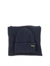 BARBOUR BARBOUR "CRIMDON" SCARF AND BEANIE RIBBED SET