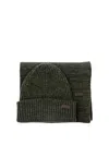 BARBOUR BARBOUR "CRIMDON" SCARF AND BEANIE RIBBED SET