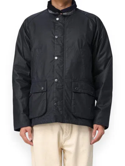 Barbour Crinkled Finish Shirt Jacket In Navy