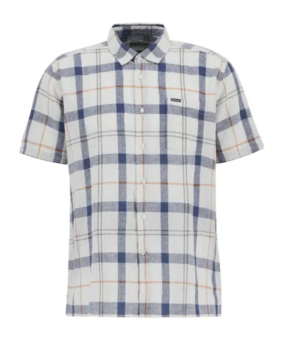 Barbour Croft Check-print Short-sleeve Shirt In Gold