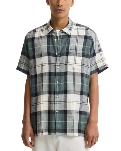 Barbour Croft Short Sleeve Linen Blend Shirt In Multi