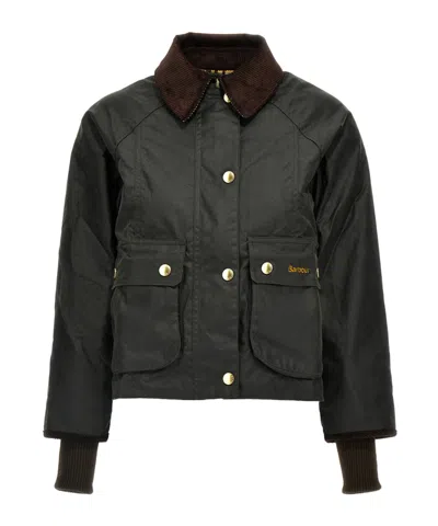 Barbour Cropped Beadnell  Jacket In Green