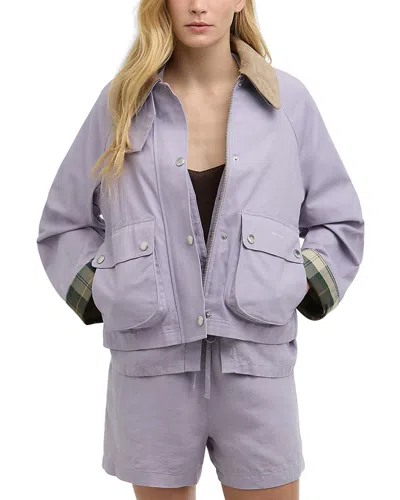 Barbour Cropped Beadnell Casual Jacket In Purple