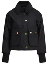 Barbour Cropped Beadnell Wax In Black