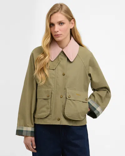 Barbour Cropped Beadnell Womens Casual Jacket In Brown