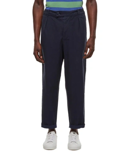 Barbour Cropped Chino Trousers In Navy