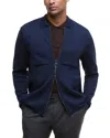 Barbour Crosscombe Zip Front Sweater In Blue